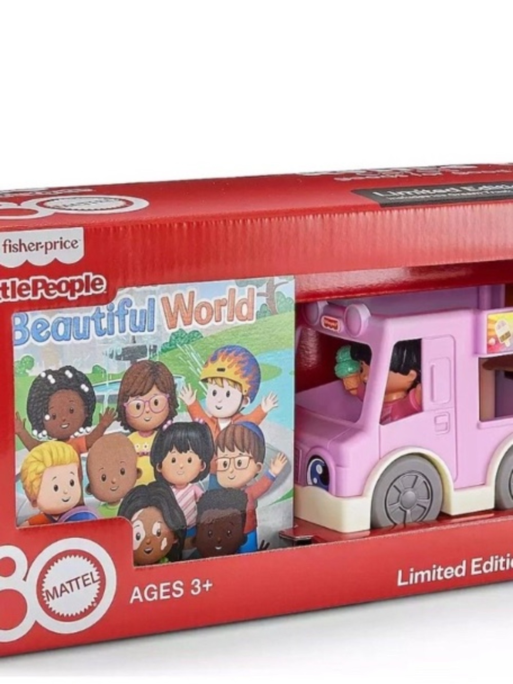 Mattel Fisher-Price Little People pink ice cream truck book and figure - Picture 7 of 7